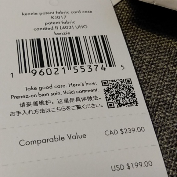 NWT Kate Spade Kenzie Patent Fabric Card Case Candied Fl K1017 - Picture 4 of 16